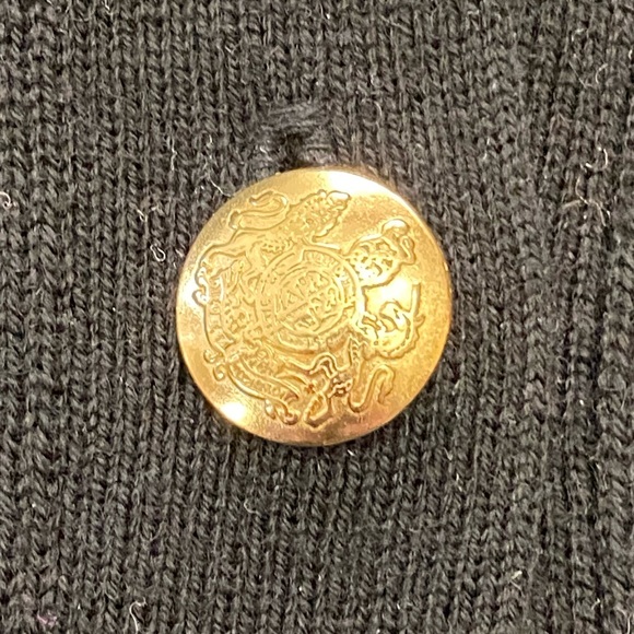 BANANA REPUBLIC- Black wool blend cardigan, small with gold buttons & pockets - Picture 3 of 3